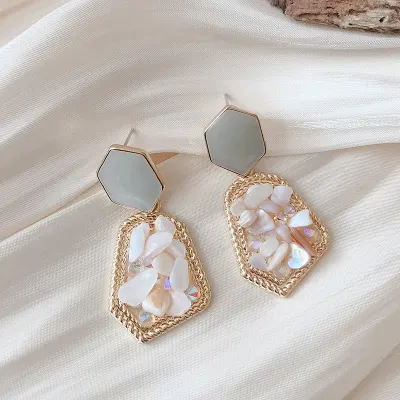 Vintage Natural Stone Dangle Earrings